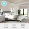 Martha Stewart Jett King Size Solid Wood Platform Bed w/Upholstered Base/Inset Paneled Headboard, Brown Gray/Gray MG-0900271F-K-BRN-GY-MS - alternate 4
